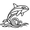 Orca Leap - laser-cut metal wall art