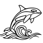 Orca Leap - laser-cut metal wall art
