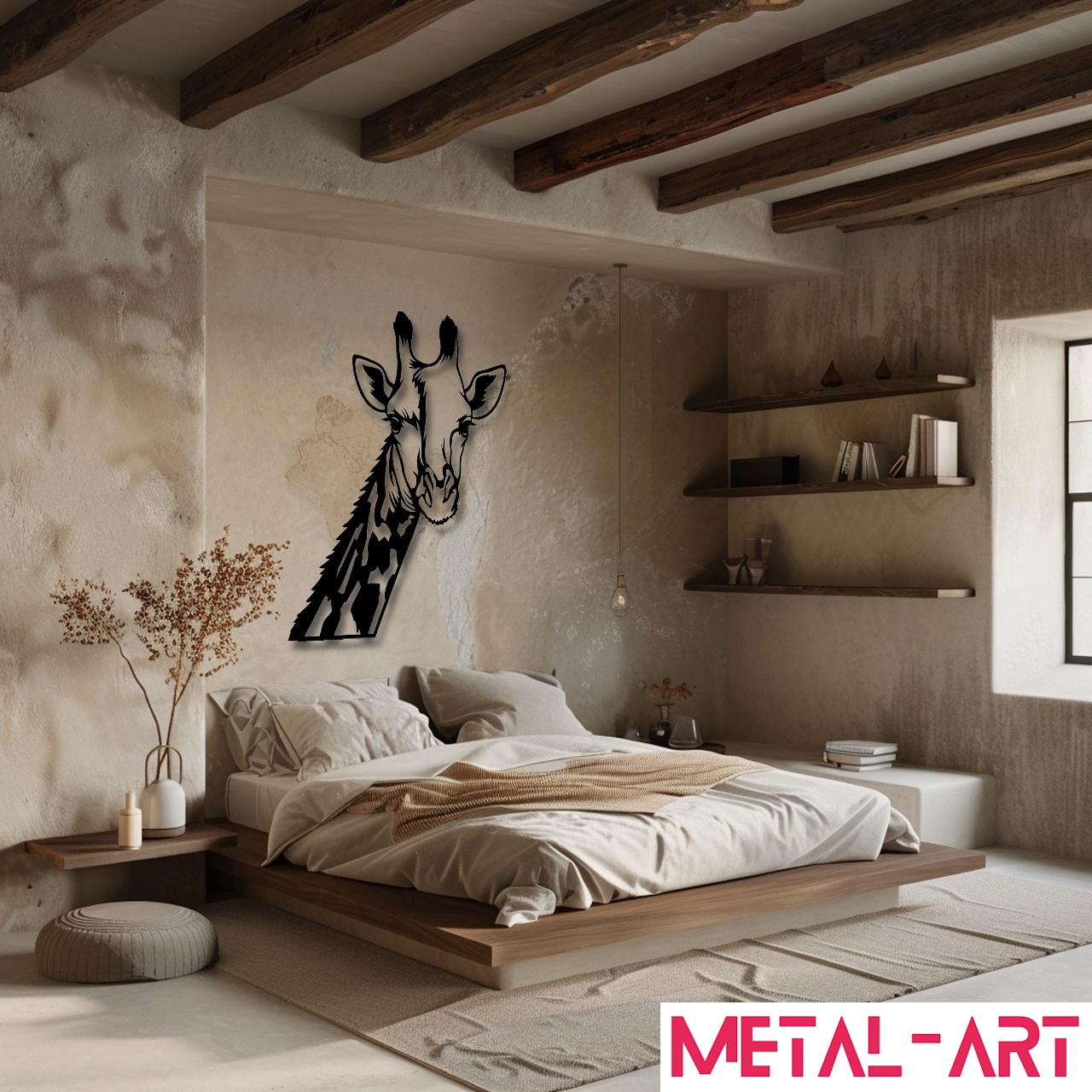 Graceful Giraffe - laser-cut metal wall art