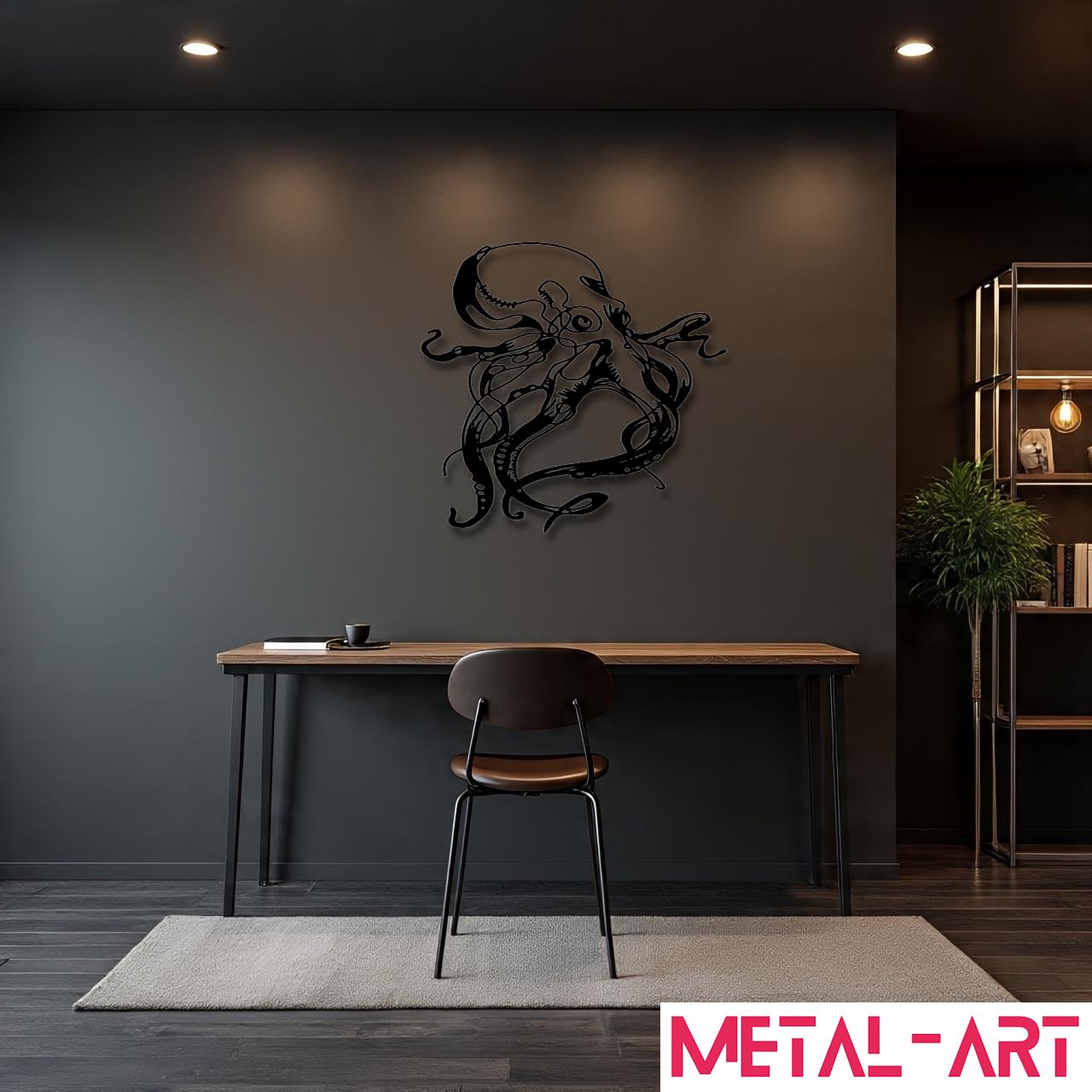 Tentacle Dance - laser-cut metal wall art