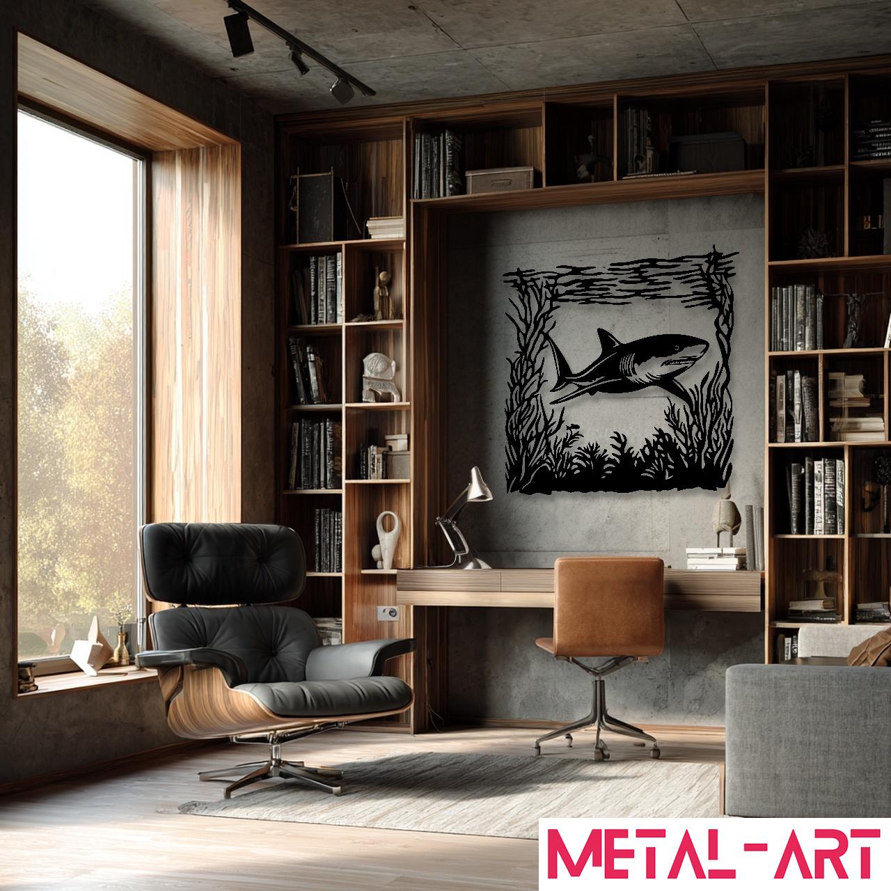 Into the Blue - laser-cut metal wall art