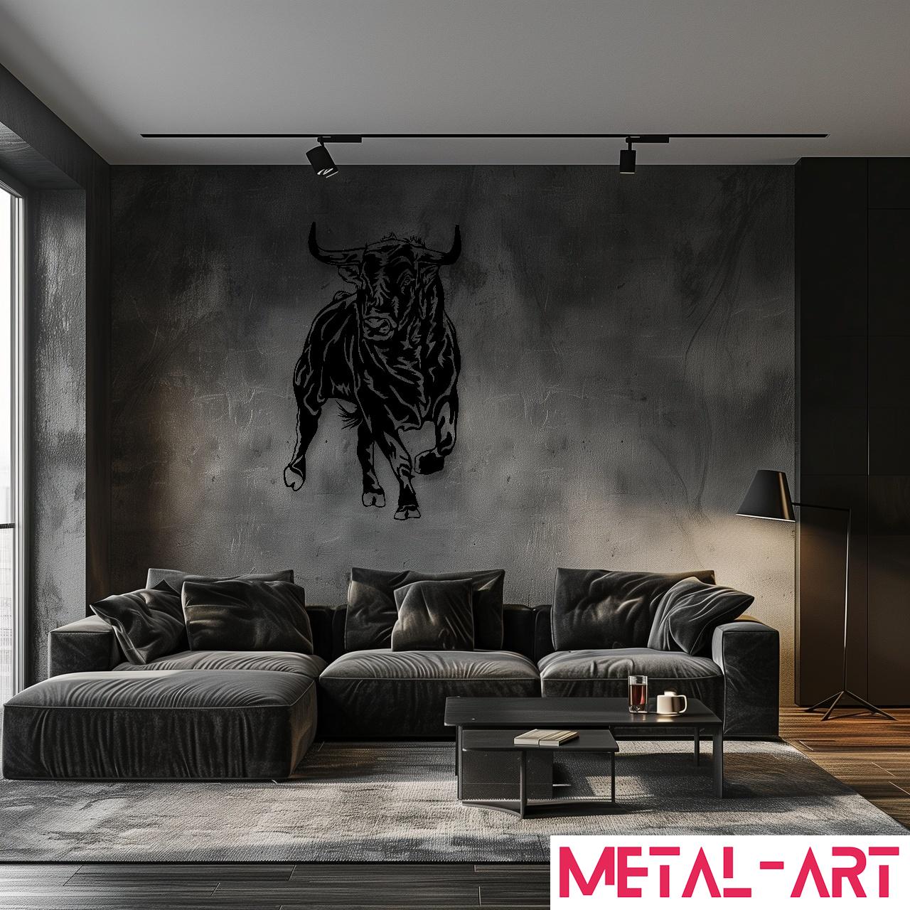 Horned Titan - laser-cut metal wall art