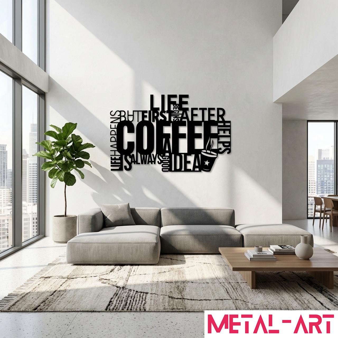 Coffee Talk - laser-cut metal wall art