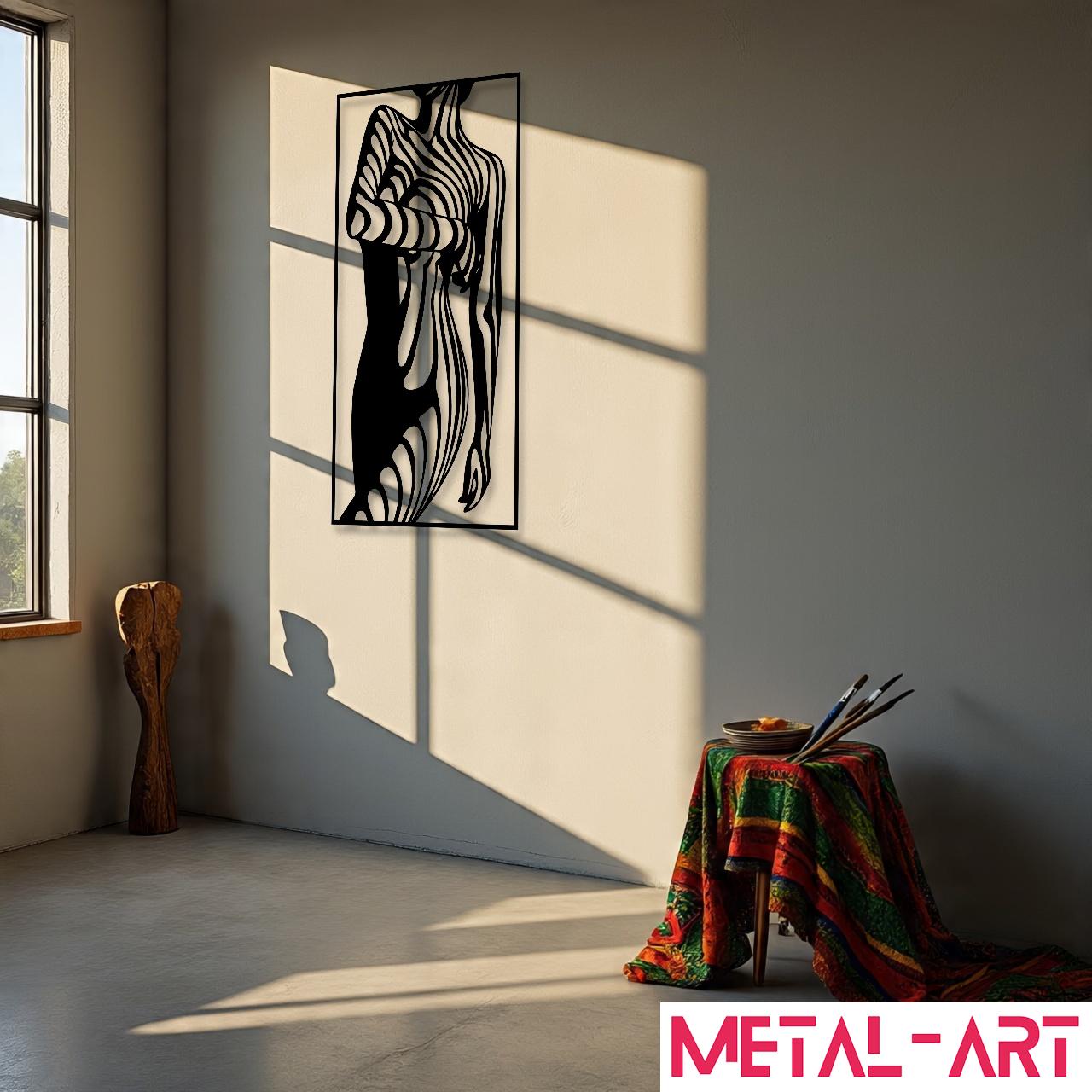 Striped Allure - laser-cut metal wall art