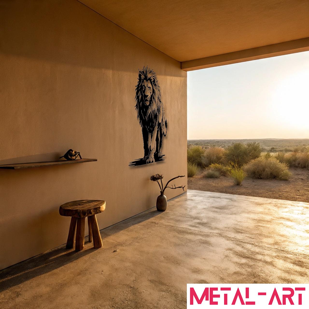 Lionstride - laser-cut metal wall art