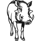 Warthog Watch - laser-cut metal wall art