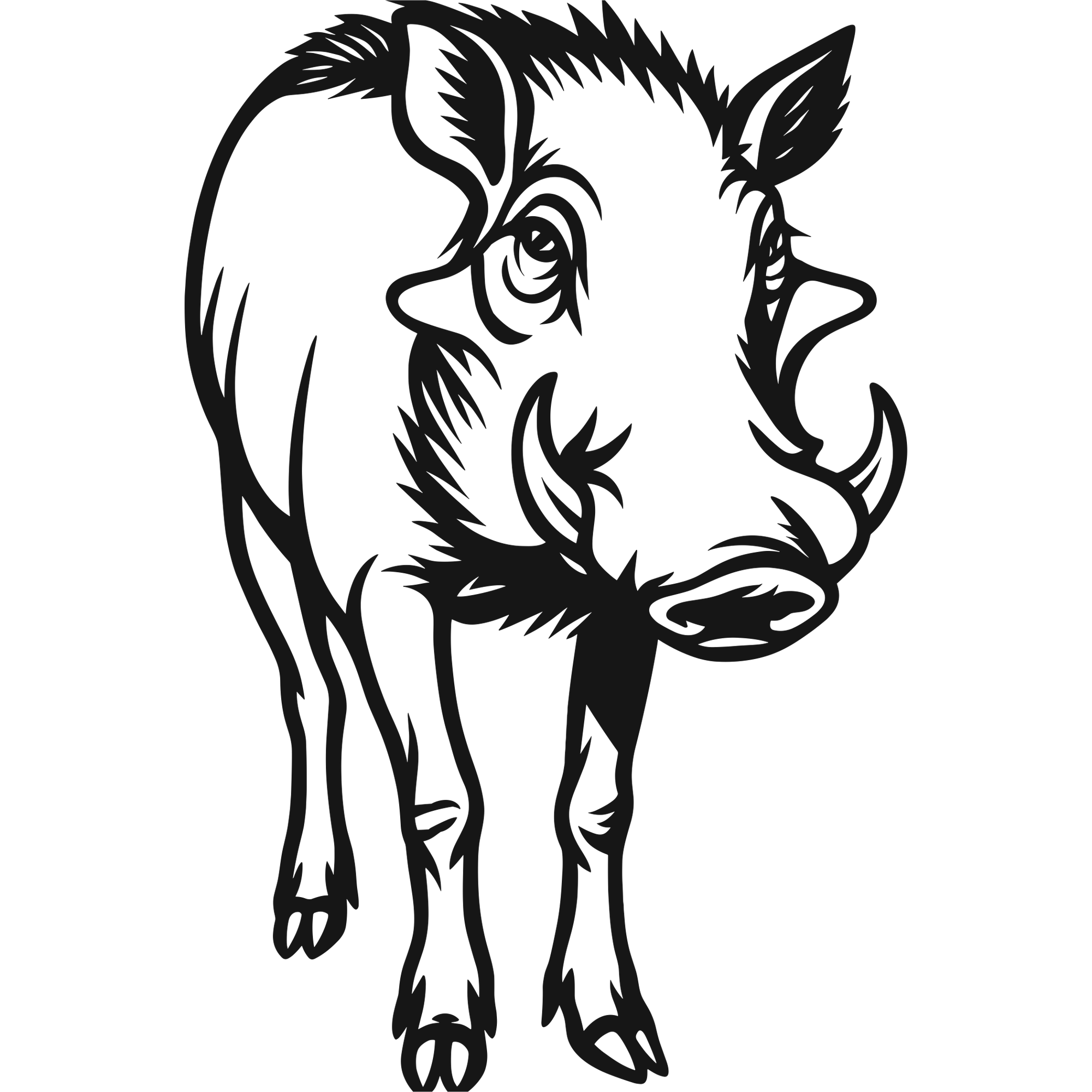 Warthog Watch - laser-cut metal wall art