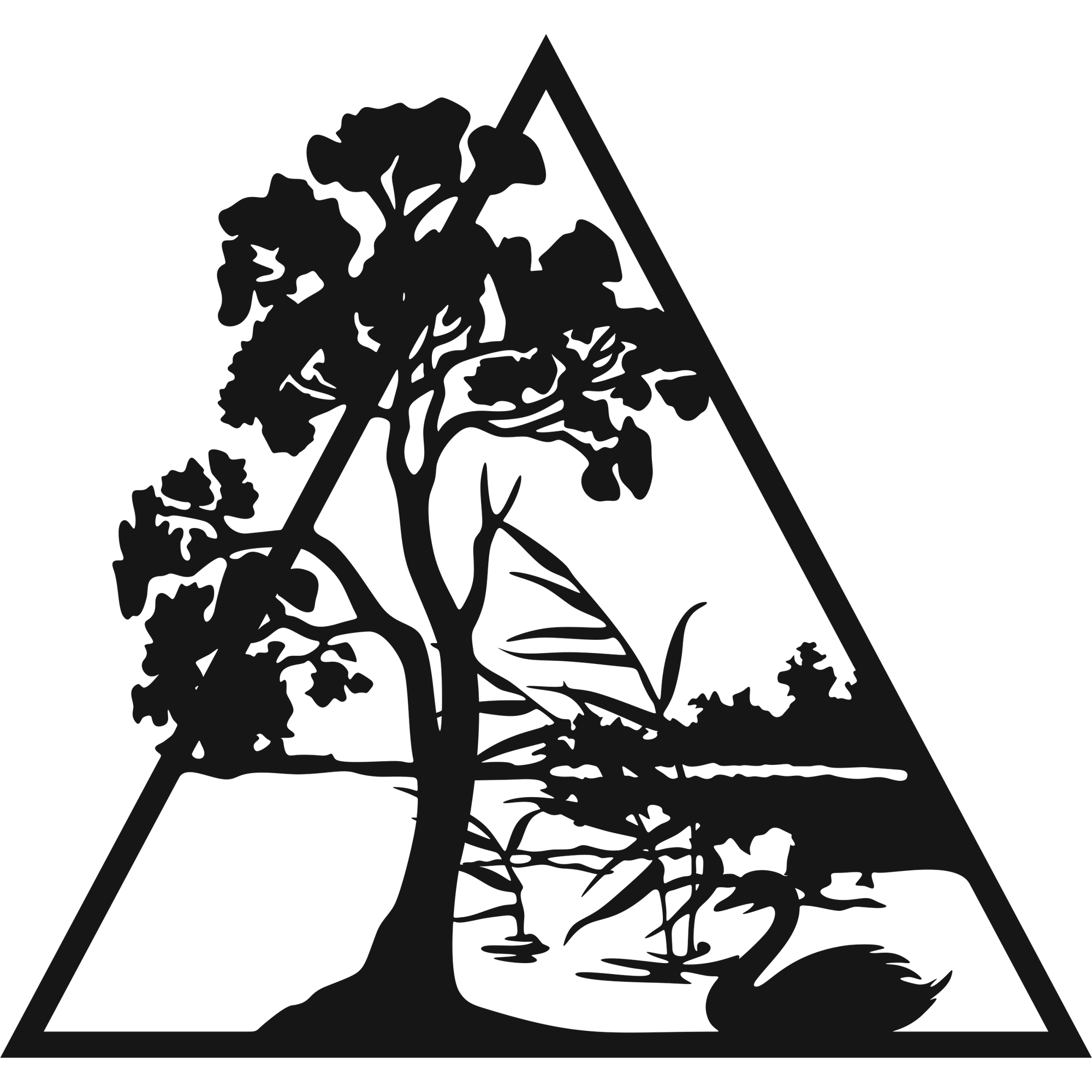 Triangle Tranquility - laser-cut metal wall art