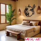 Flight and Bloom - laser-cut metal wall art