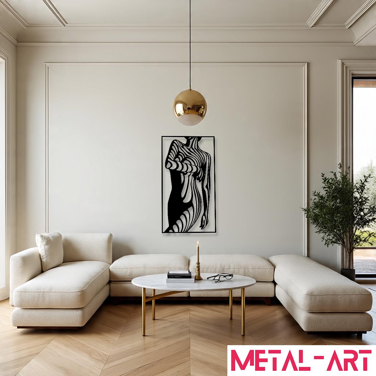 Striped Allure - laser-cut metal wall art