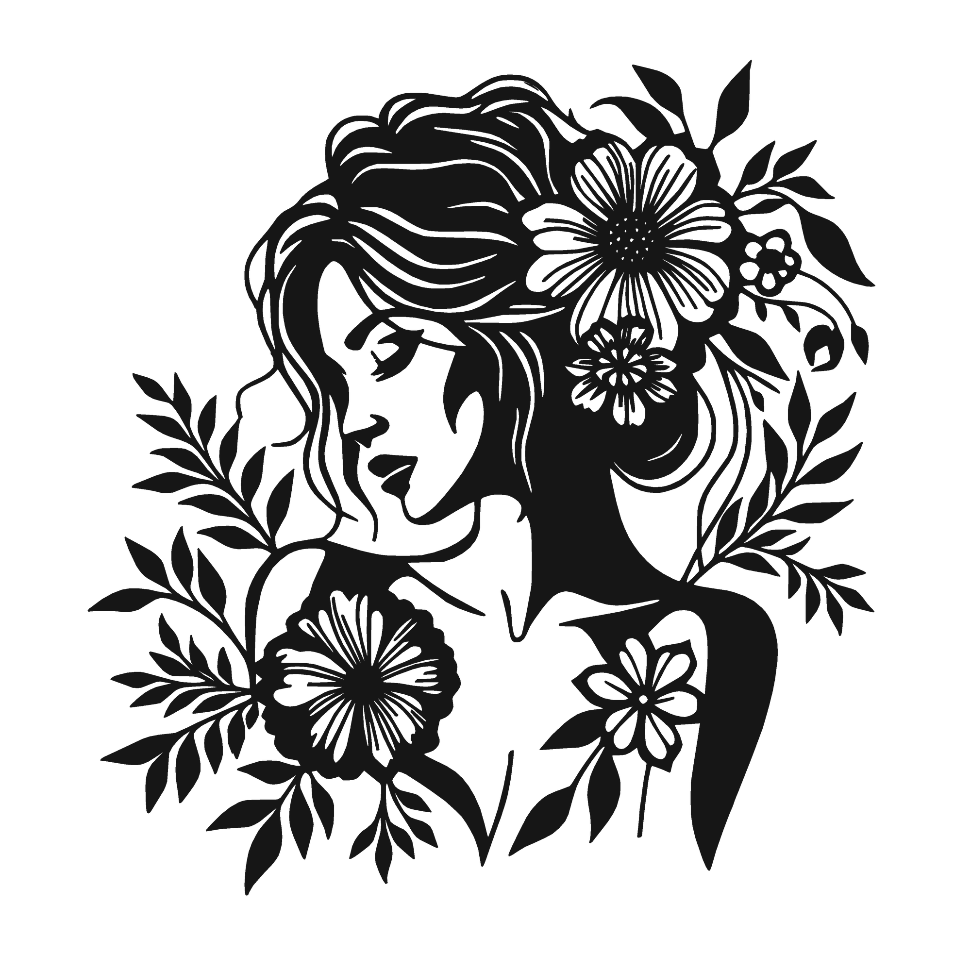 Floral Muse - laser-cut metal wall art