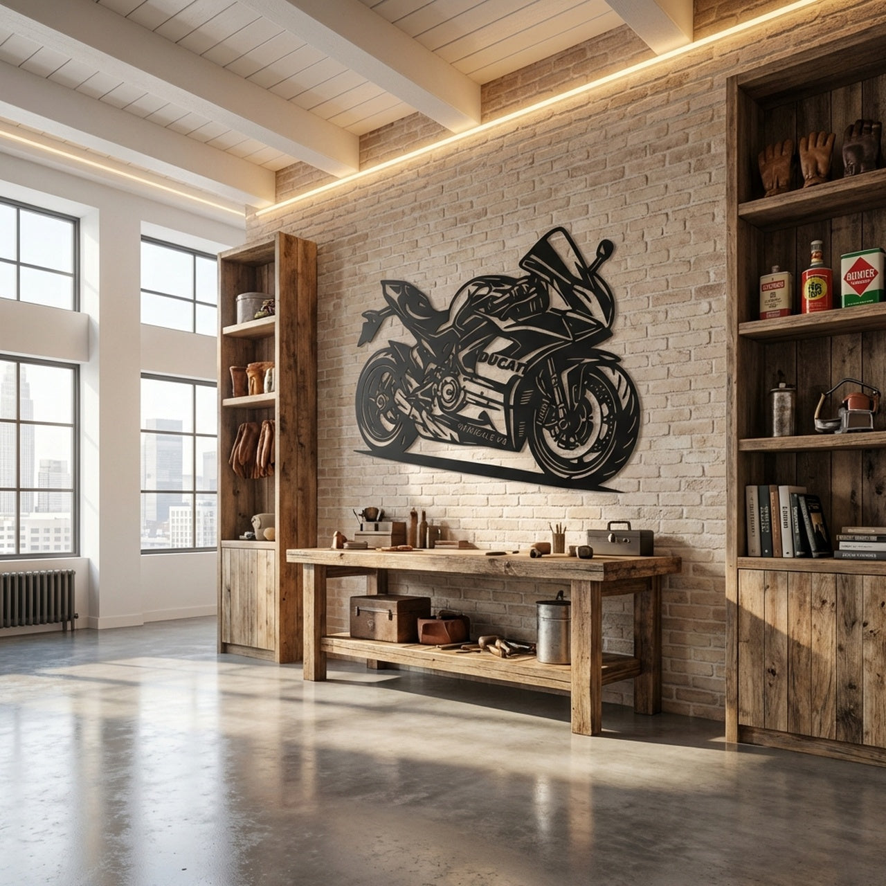Ducati Panigale V4 - laser-cut metal wall art