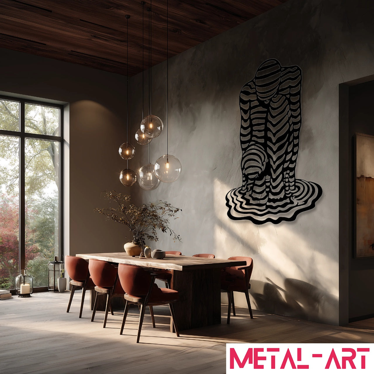 Hypnotic Reflection - laser-cut metal wall art