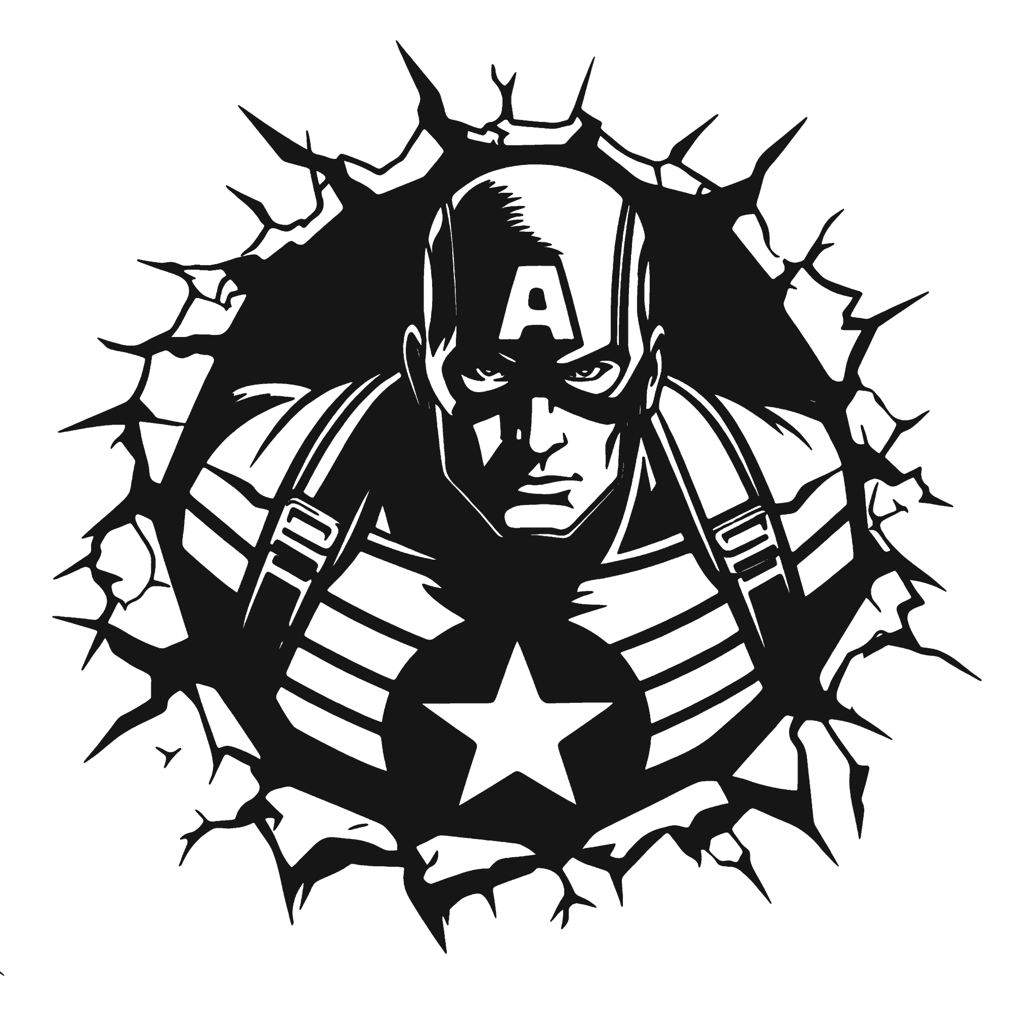 The First Avenger - laser-cut metal wall art