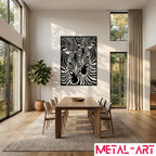 Zebra Fusion - laser-cut metal wall art