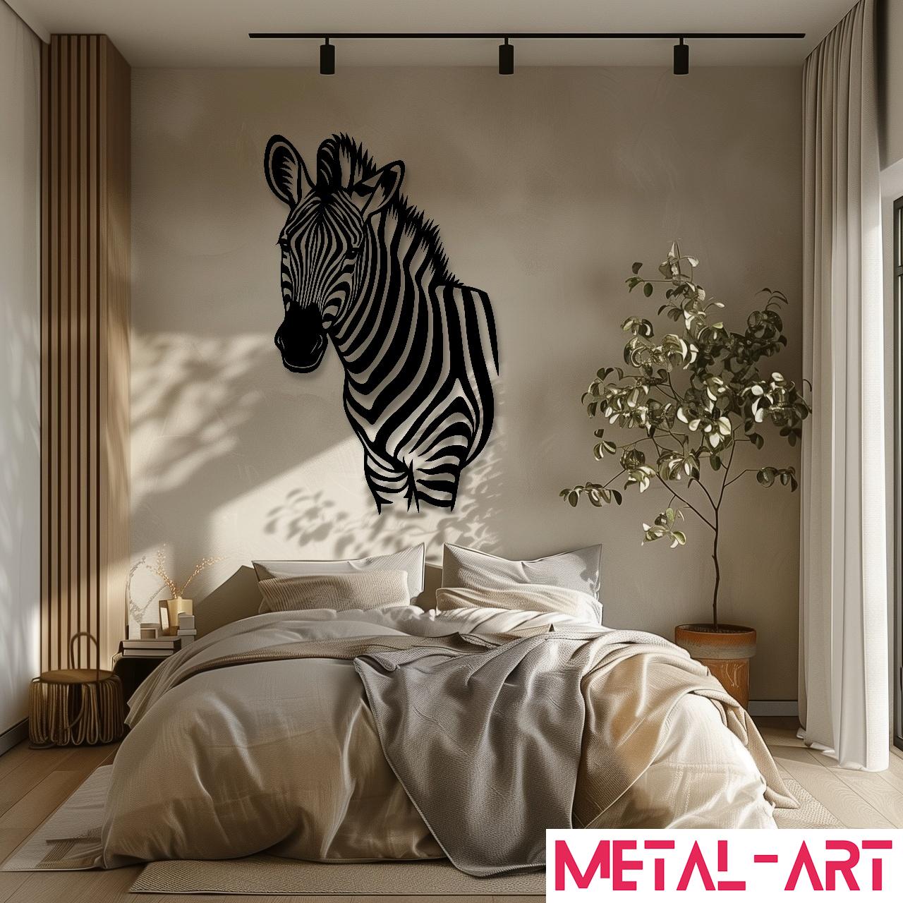 Striped Sentinel - laser-cut metal wall art