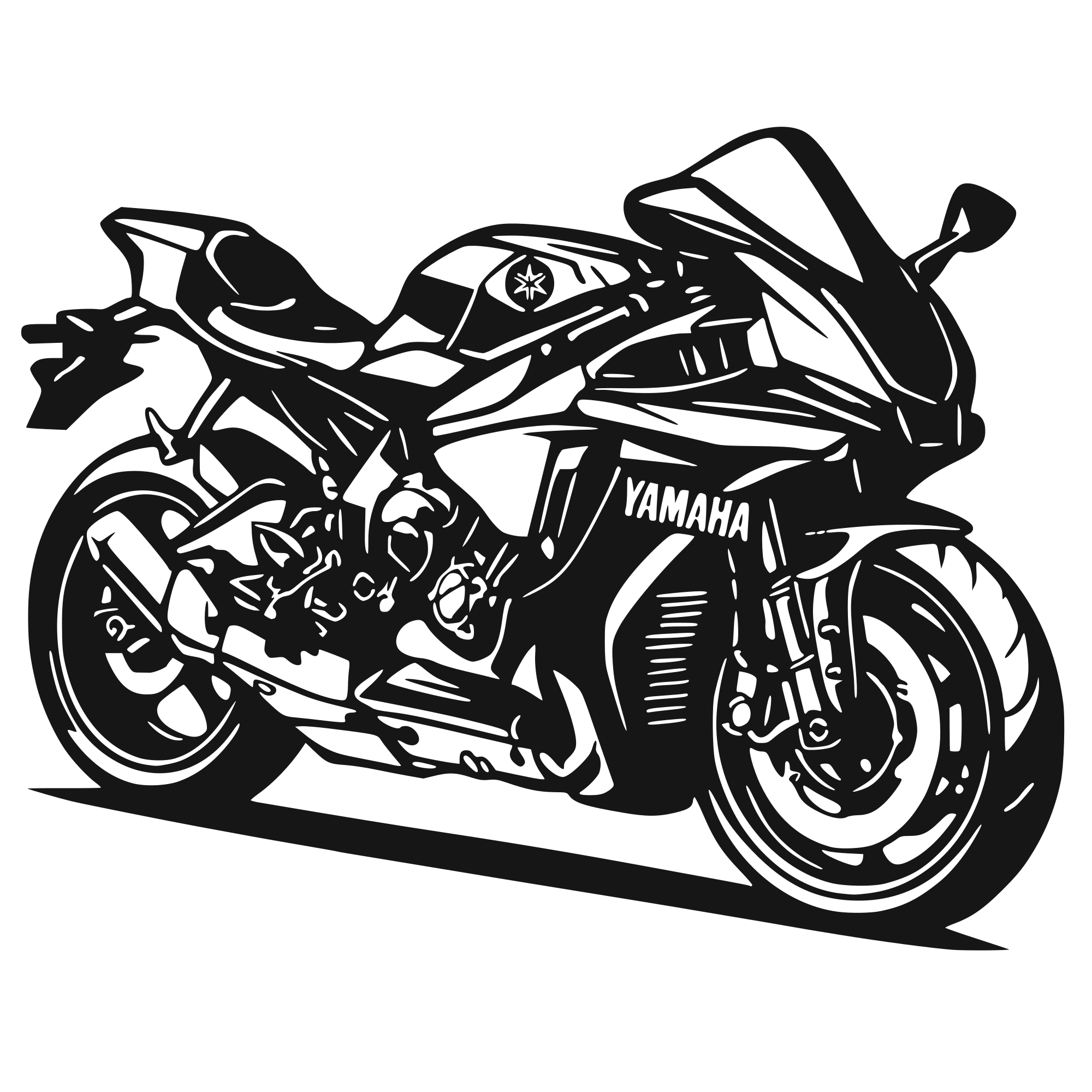 Yamaha R1 - laser-cut metal wall art