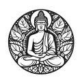 Botanical Buddha - laser-cut metal wall art