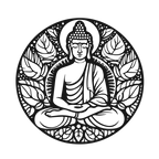 Botanical Buddha - laser-cut metal wall art