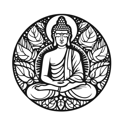 Botanical Buddha - laser-cut metal wall art
