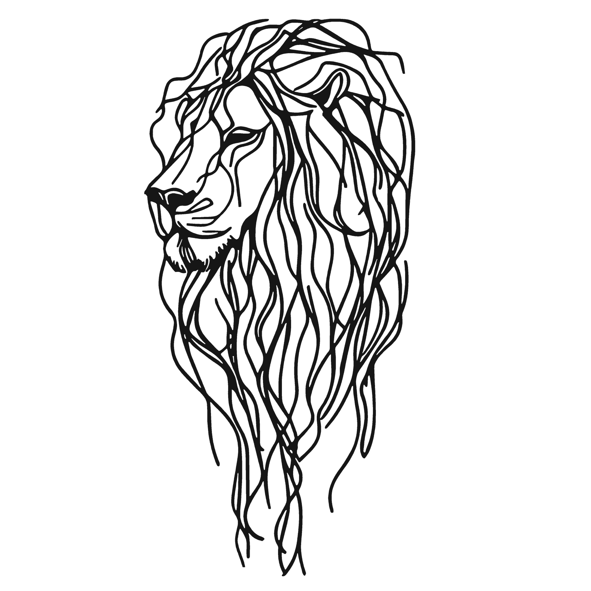 The Still Lion - laser-cut metal wall art
