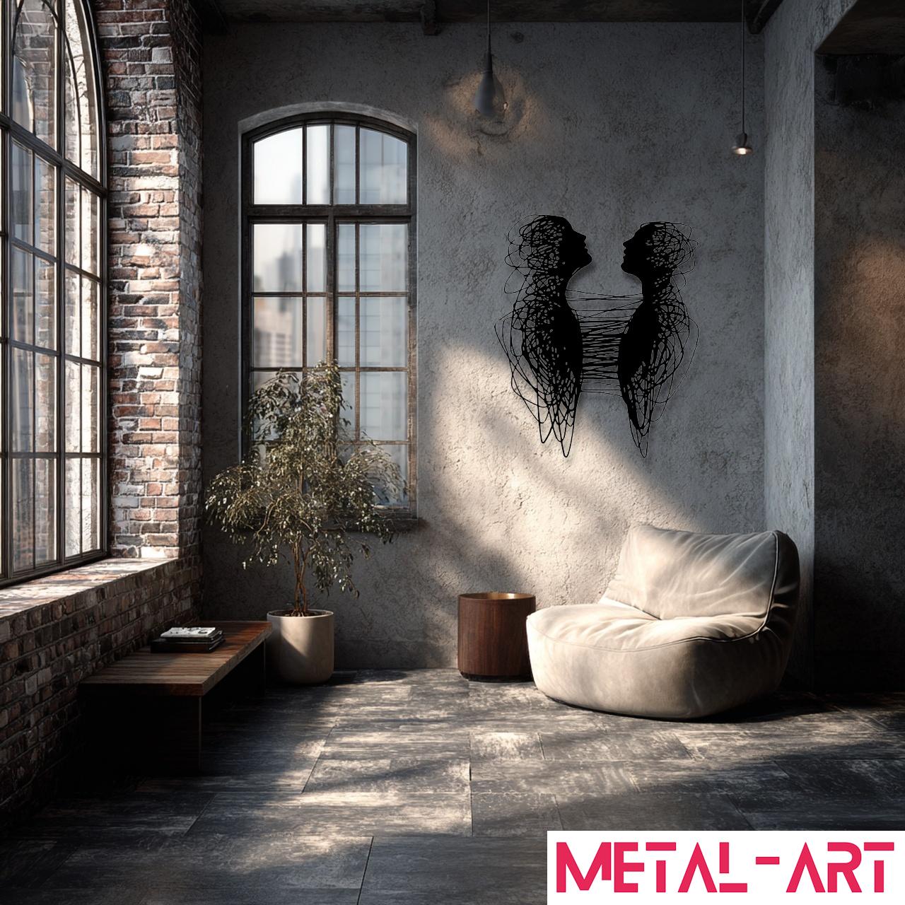 Entangled Minds - laser-cut metal wall art