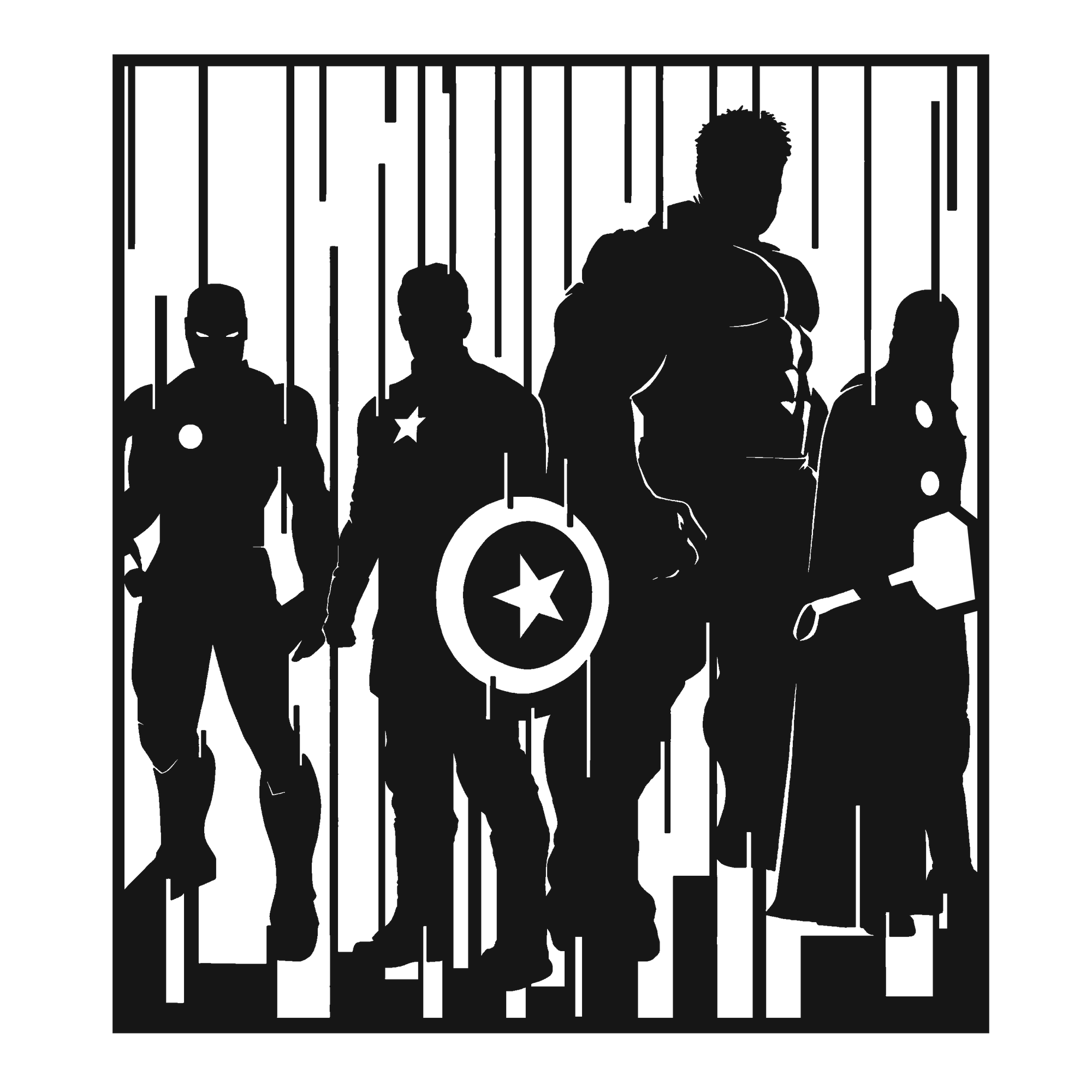 Avengers Ascent - laser-cut metal wall art