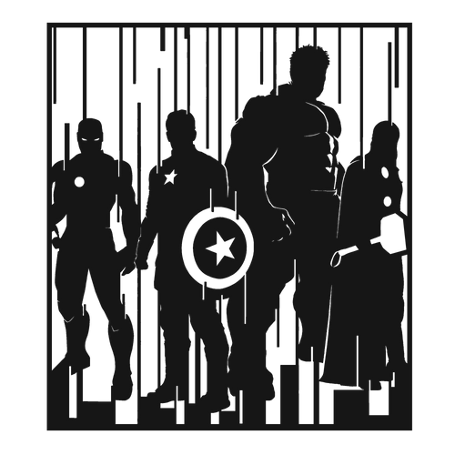 Avengers Ascent - laser-cut metal wall art