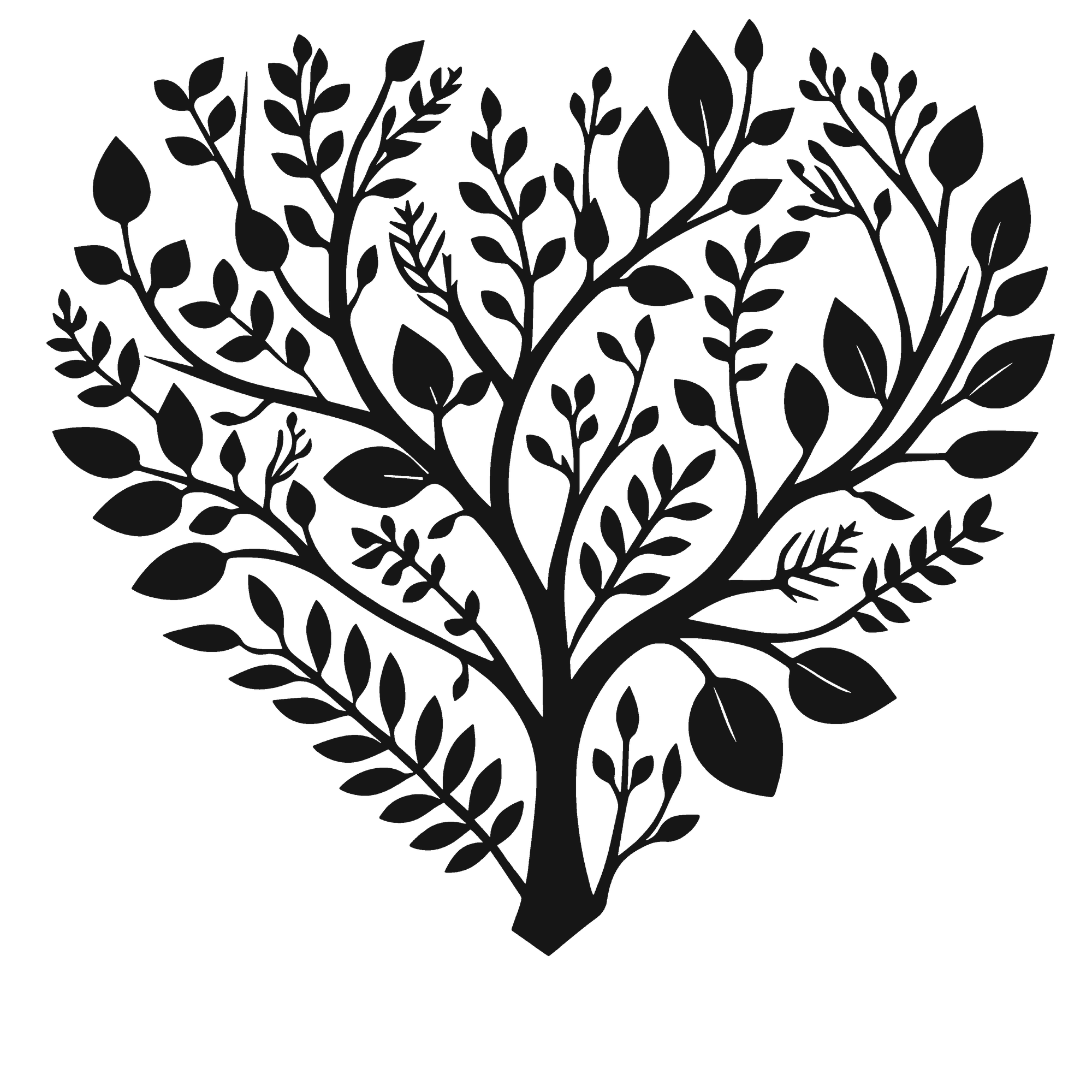 Heartwood Harmony - laser-cut metal wall art