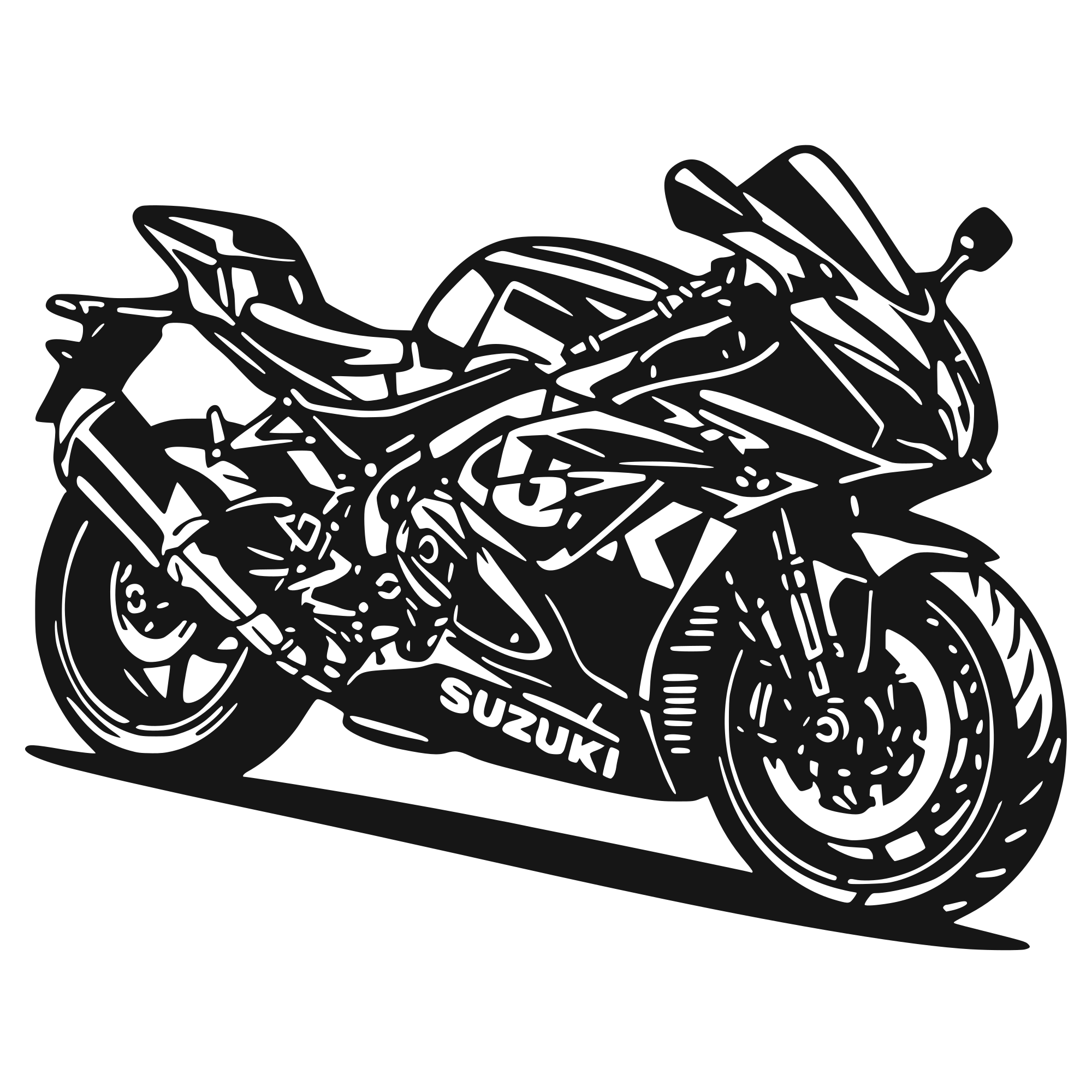Suzuki GSX-R - laser-cut metal wall art