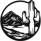 Cactus Sunset Circle - laser-cut metal wall art