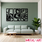 Hibiscus Flow - laser-cut metal wall art