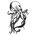 Tentacle Dance - laser-cut metal wall art