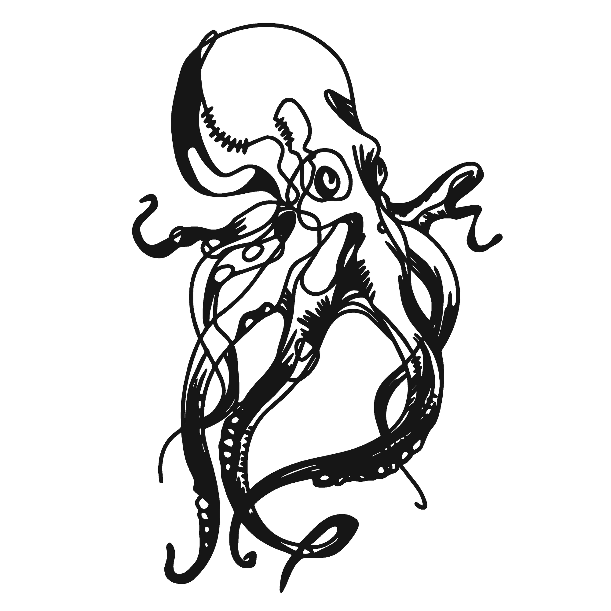 Tentacle Dance - laser-cut metal wall art