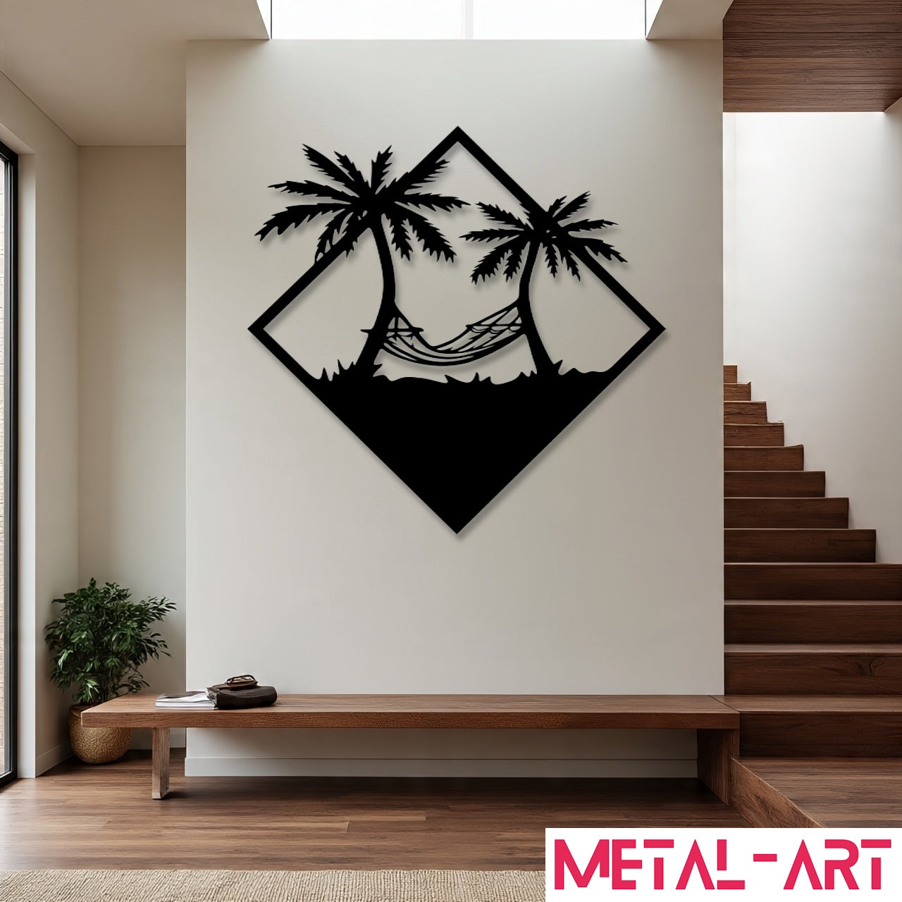 Hammock Paradise - laser-cut metal wall art