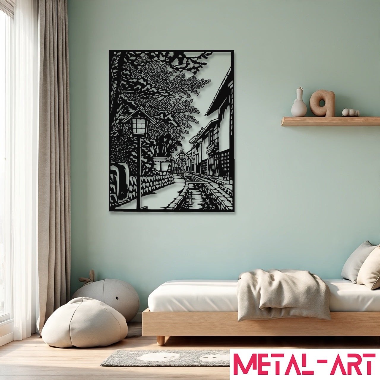 Japanese Tranquility - laser-cut metal wall art