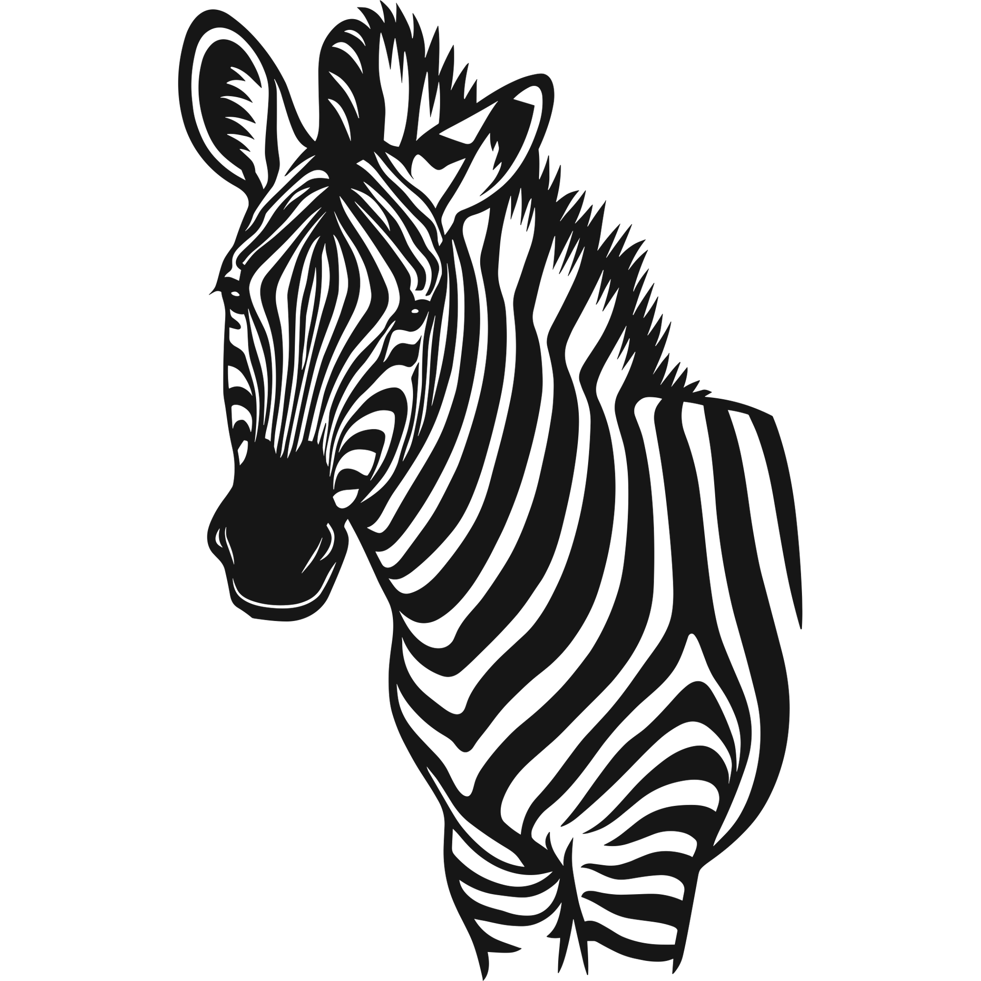 Striped Sentinel - laser-cut metal wall art