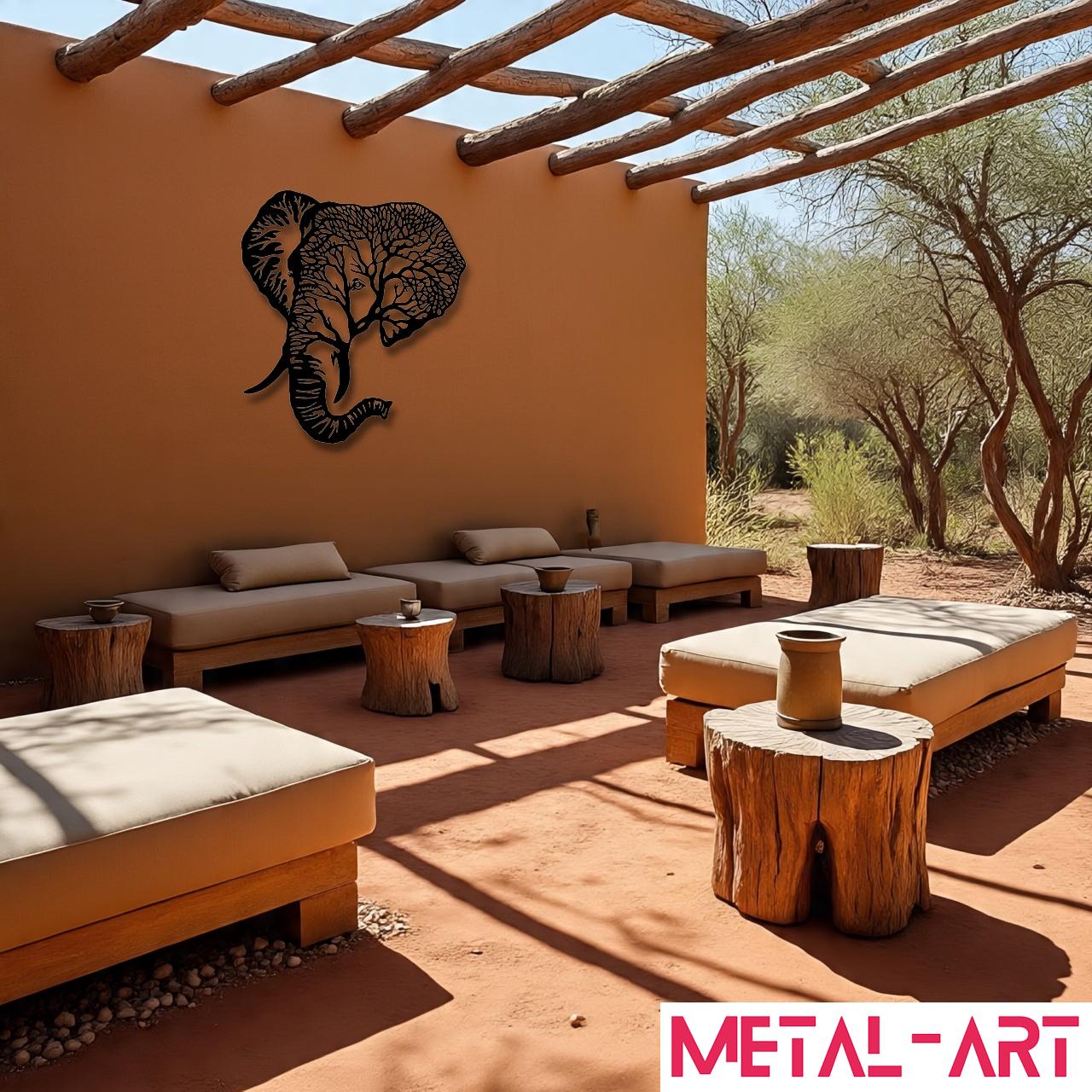 Elephant Still - laser-cut metal wall art