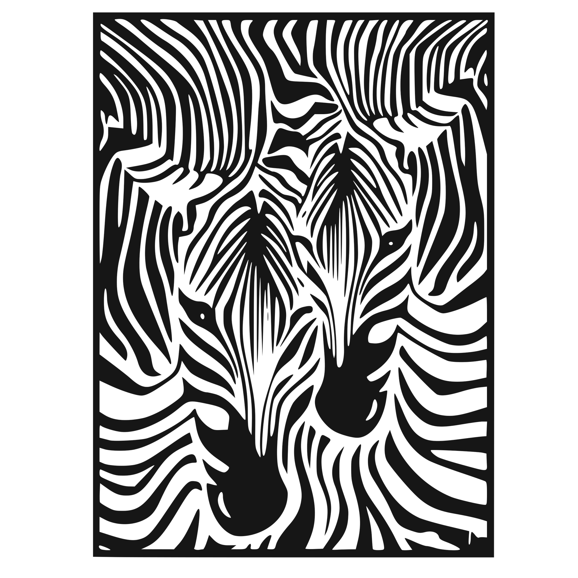 Zebra Fusion - laser-cut metal wall art