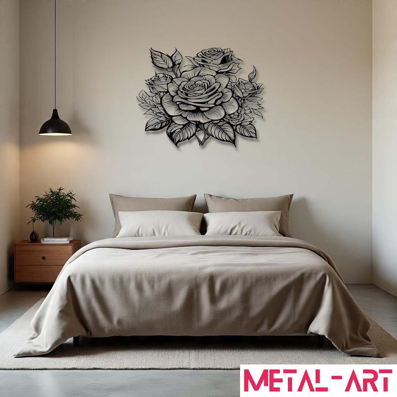 Rose Reverie - laser-cut metal wall art