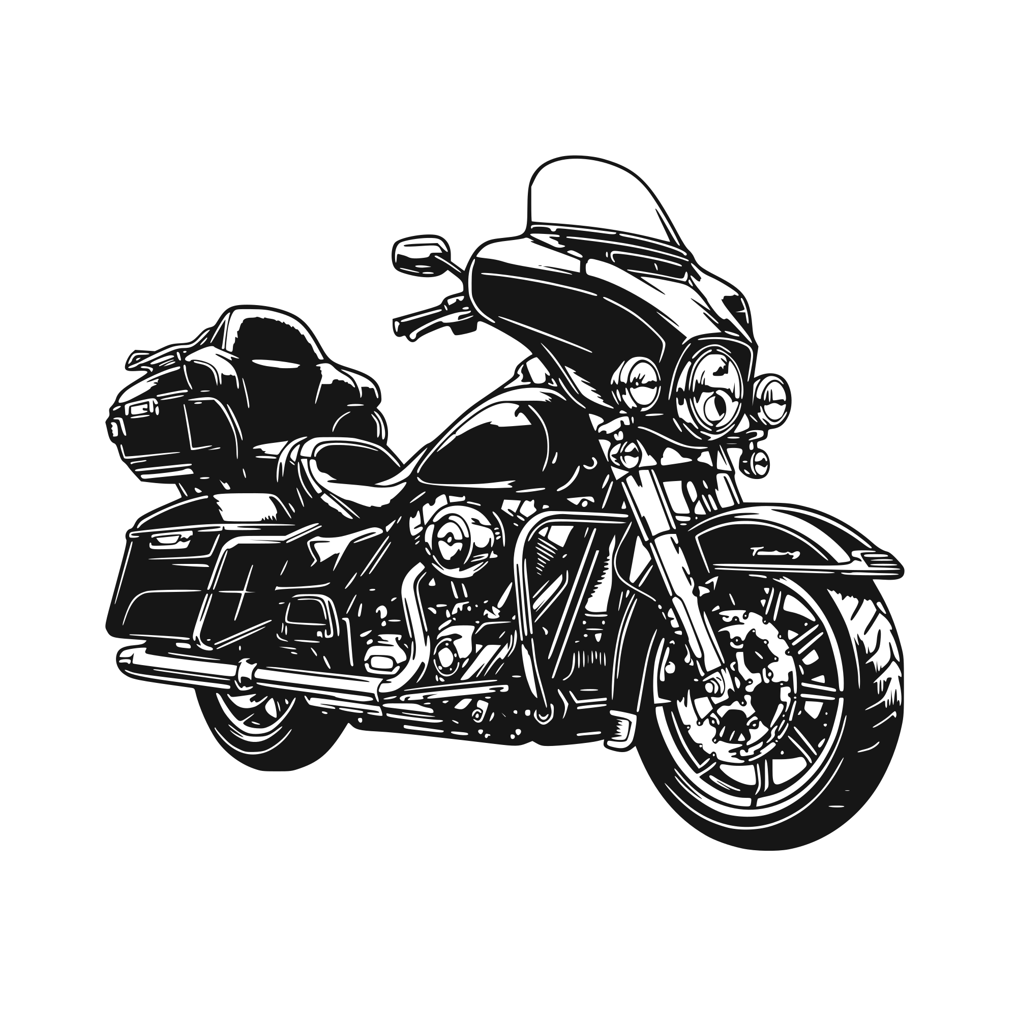 Harley Davidson Electra Glide - laser-cut metal wall art