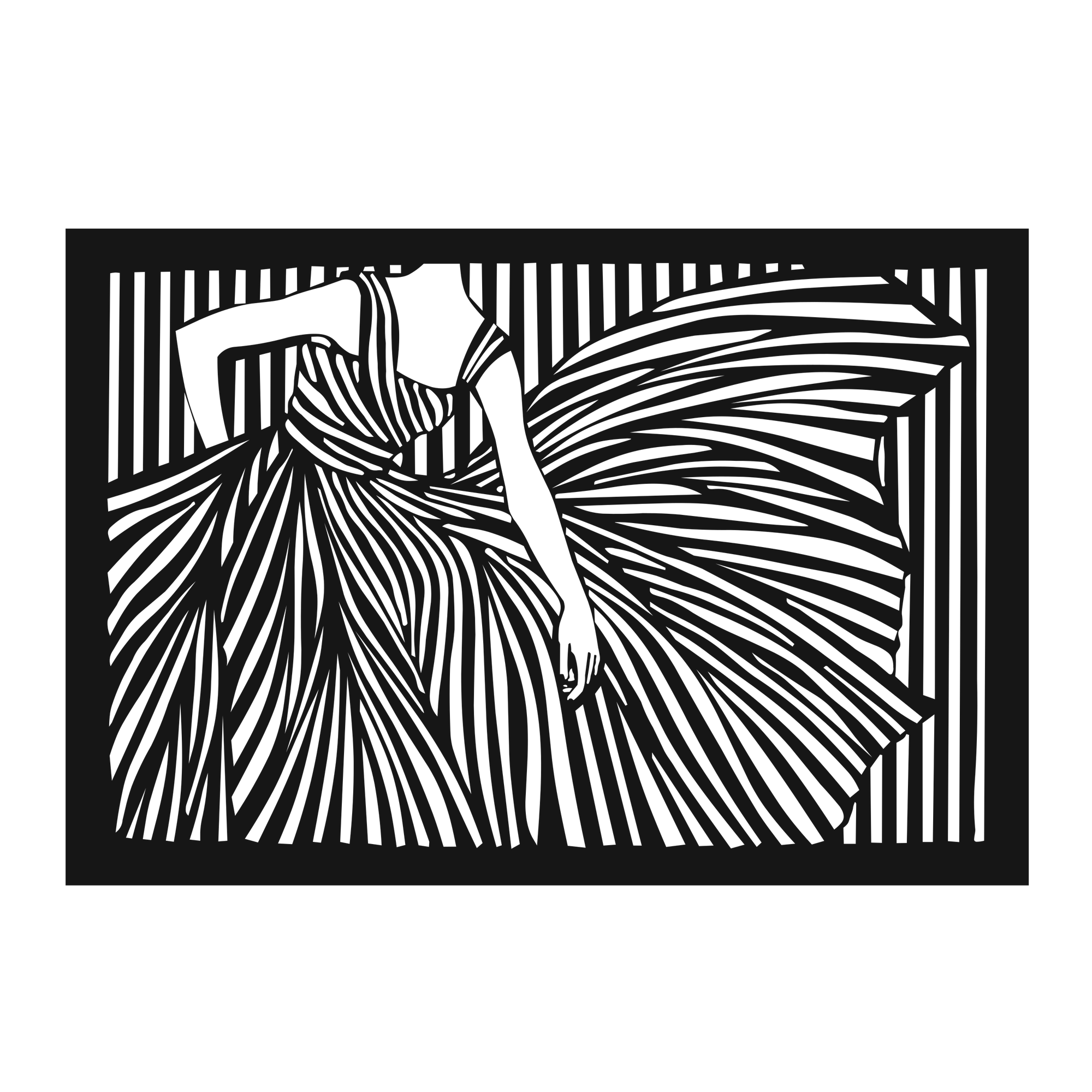 Striped Serenity - laser-cut metal wall art