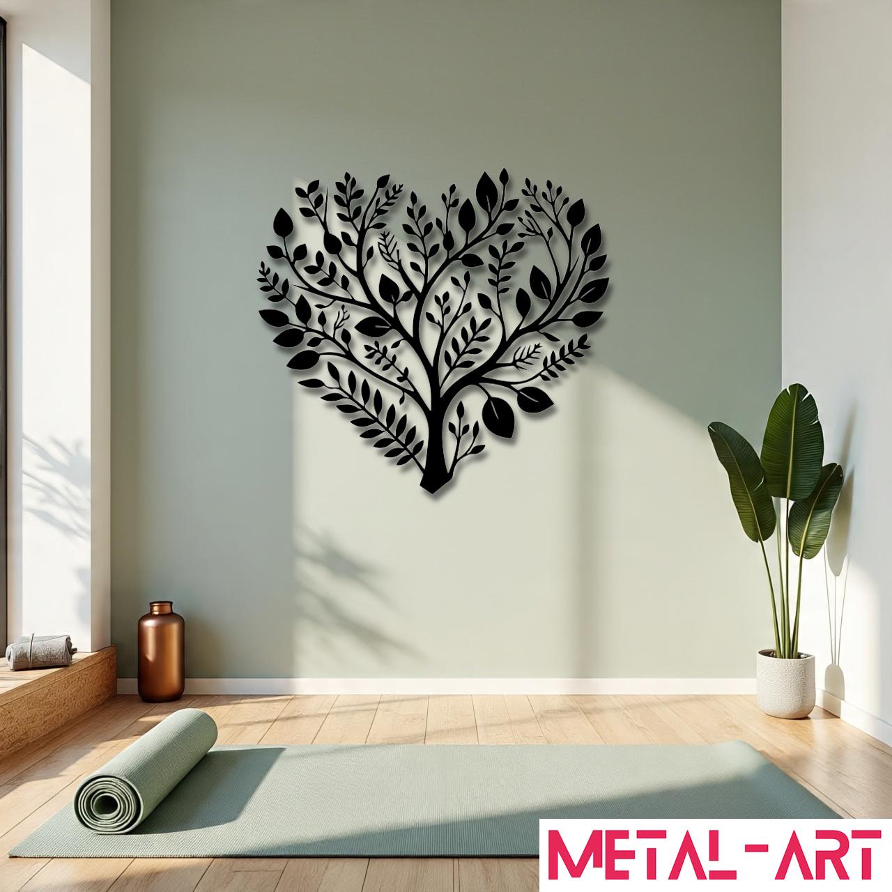 Heartwood Harmony - laser-cut metal wall art
