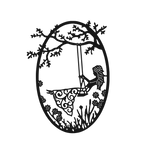 Garden Swing Dreams - laser-cut metal wall art