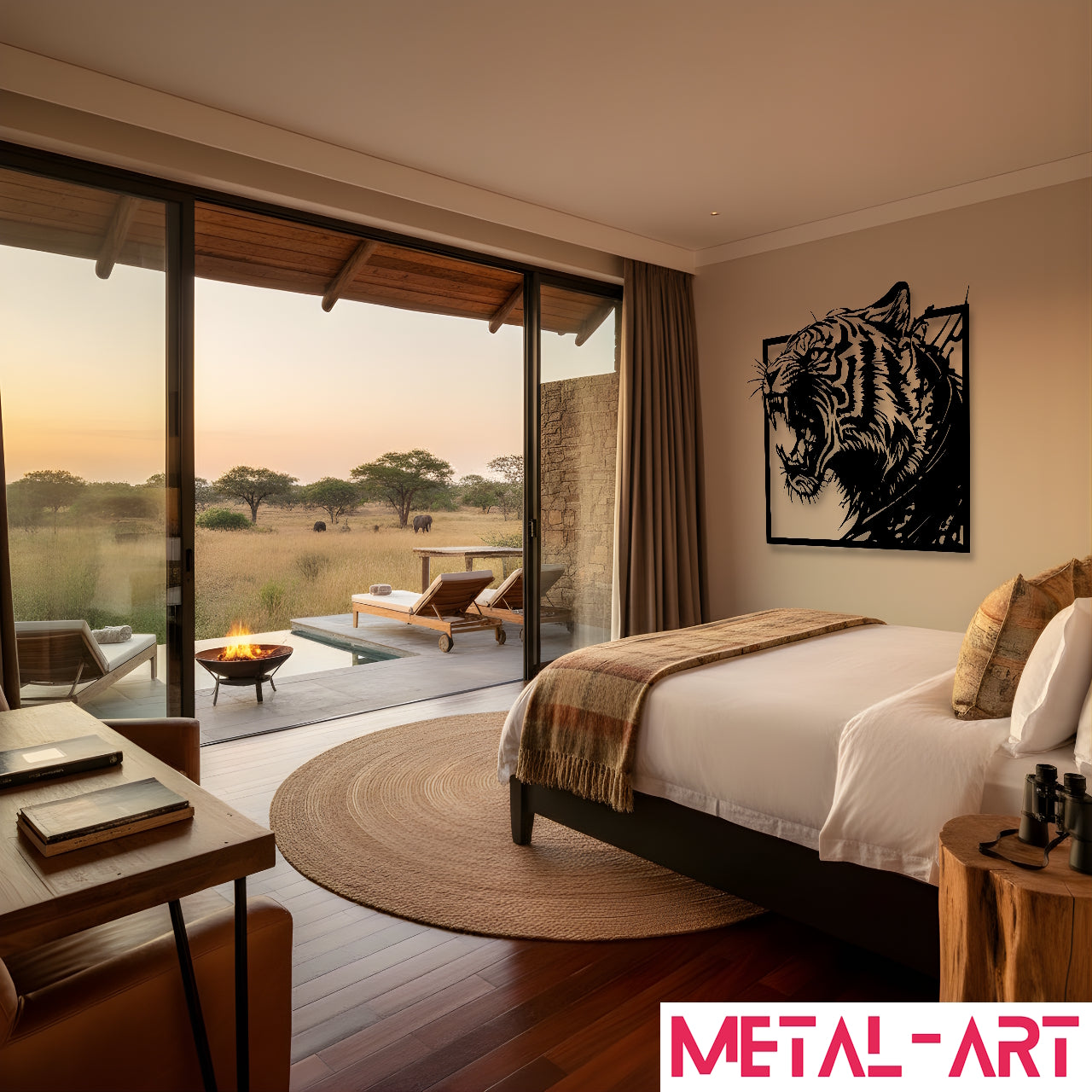 Fierce Roar - laser-cut metal wall art