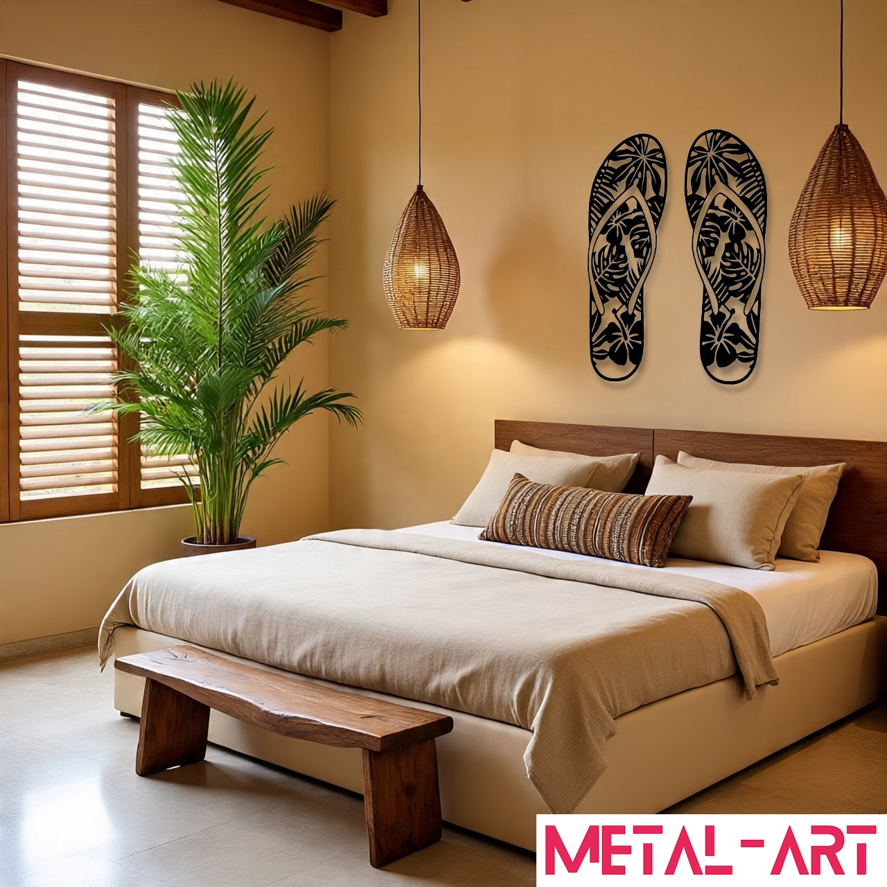 Island Footprints - laser-cut metal wall art