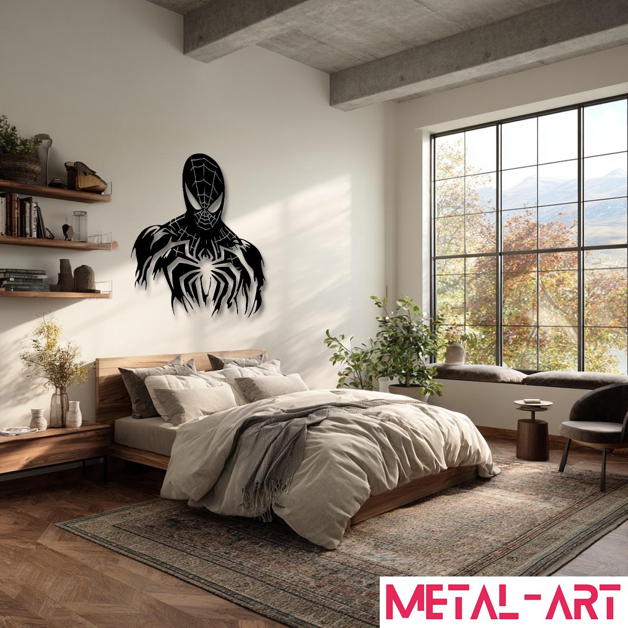 Midnight Spider - laser-cut metal wall art