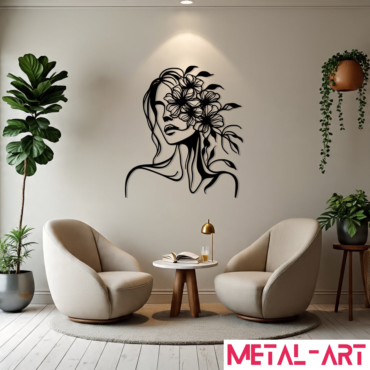 Flora’s Gaze - laser-cut metal wall art