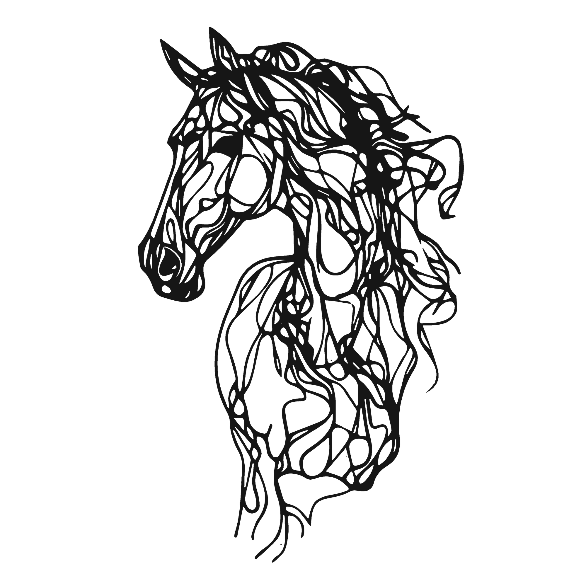 Wire Mane - laser-cut metal wall art