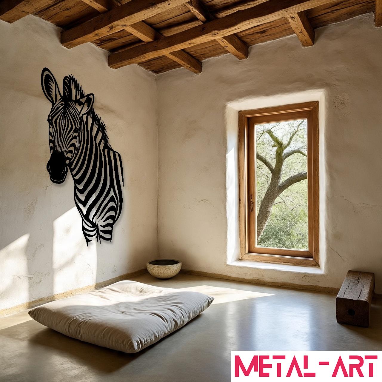 Striped Sentinel - laser-cut metal wall art